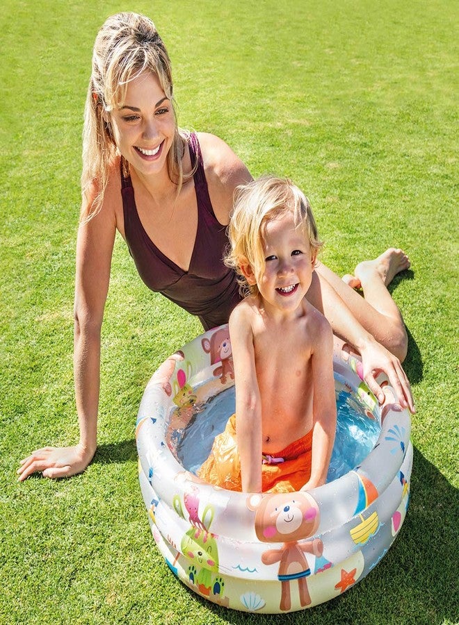 vwretails inflatable dinosaur 3 ring baby pool, 24 x 8.5(61cmx22cm) inflated - without pump- Multi color - Image 2